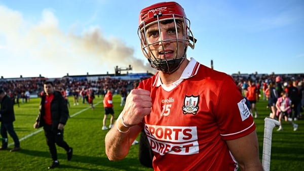 Brian Hayes of Cork celebrates after his side's victory in the Munster GAA Senior Hurling Championship Round 3 match between Waterford and Cork at Azzurri Walsh Park in Waterford.