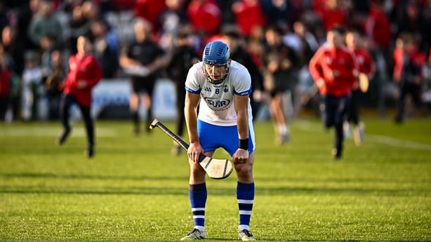 Paddy Leavey of Waterford reacts at the final whistle after his side's defeat in the Munster GAA Senior Hurling Championship Round 3 match between Waterford and Cork at Azzurri Walsh Park in Waterford