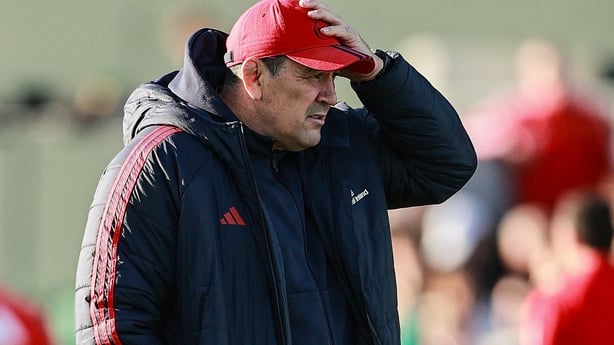 9 May 2026; Munster head coach Clayton McMillan before the United Rugby Championship match between Connacht and Munster at Dexcom Stadium in Galway. Photo by Thomas Flinkow/Sportsfile
