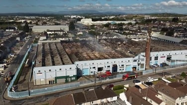 Drone footage shows aftermath of fire in Waterford city