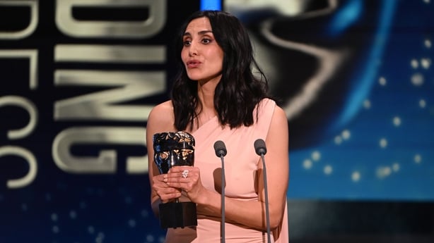 Narges Rashidi accepts the Leading Actress Award for 'Prisoner 951' onstage during the 2026 BAFTA Television Awards