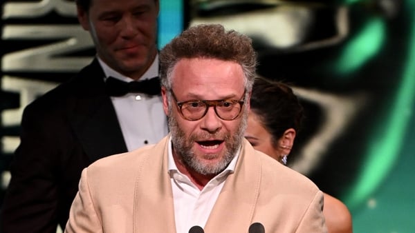 LONDON, ENGLAND - MAY 10: Seth Rogan accepts the International Award for 'The studio' onstage during the 2026 BAFTA Television Awards with P&O Cruises at The Royal Festival Hall on May 10, 2026 in London, England. (Photo by Jeff Spicer/BAFTA/Getty Images