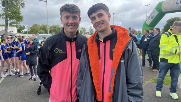 Two brothers - Jordan and Cian adams - pose for a photograph