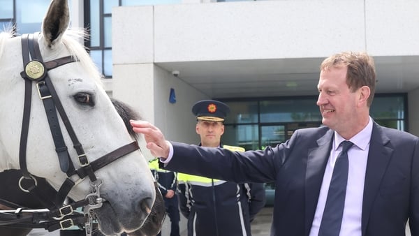Minister for Justice Jim O’Callaghan and Garda Commissioner Justin Kelly at a new Garda Trainee recruitment campaign at Walter Scott House in Dublin