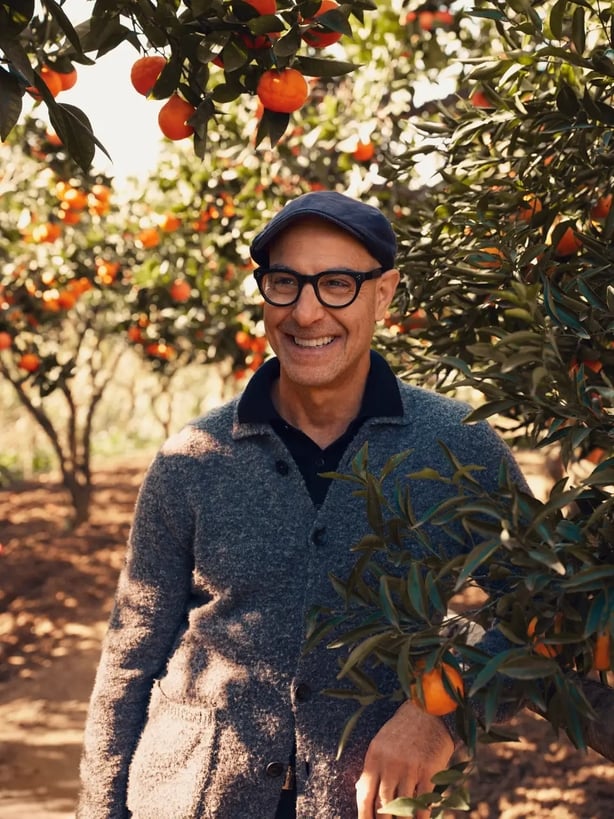 Stanley Tucci in Sicily during production of National Geographic's 'Tucci In Italy' series.