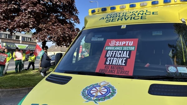 Galway Ambulance Service protesting this morning