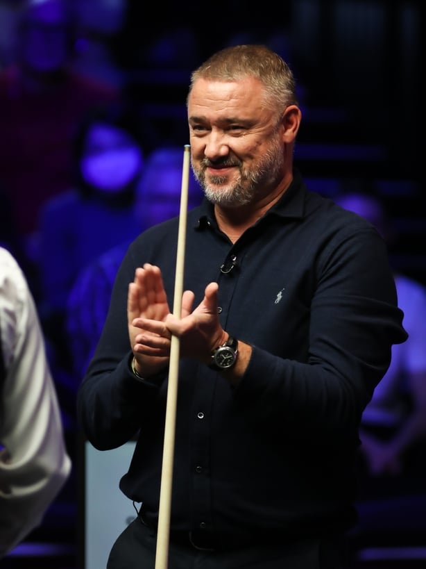 Stephen Hendry during the exhibition game against Ken Doherty on day six of the 2022 Cazoo British Open at Marshall Arena on 1 October, 2022 in Milton Keynes, England. (Photo by VCG/VCG via Getty Images)