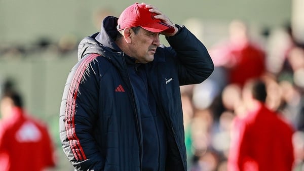 9 May 2026; Munster head coach Clayton McMillan before the United Rugby Championship match between Connacht and Munster at Dexcom Stadium in Galway. Photo by Thomas Flinkow/Sportsfile