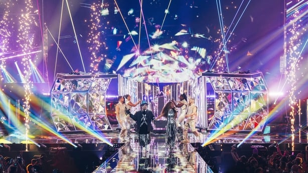 SENHIT performing Superstar for San Marino during the First Semi-Final of the Eurovision Song Contest at Wiener Stadthalle, Vienna 2026