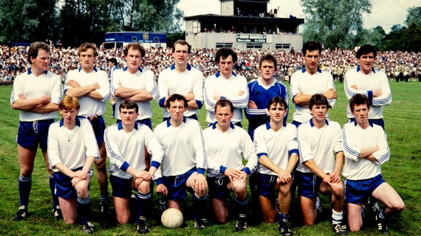 21 July 1985; Monaghan team, back, from left, Hugo Clerkin, Fergus Caulfield, Eamonn McEnaney, Eamonn Murphy, Brendan Brady, Paddy Linden, David Byrne and Gerry McCarville, with, front, from left, Declan Flanagan, Ray McCarron, Eugene Sherry, Eugene Hughes, Brendan Murray, Ciaran Murray and Michael 