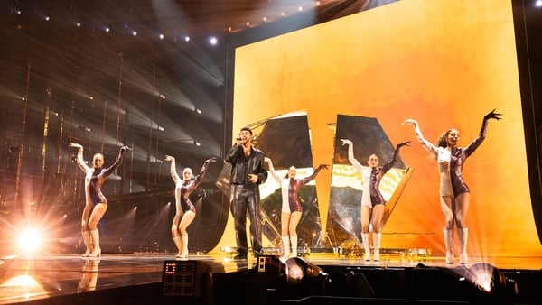 Noam Bettan performing Michelle for Israel during the First Semi-Final of the Eurovision Song Contest at Wiener Stadthalle, Vienna 2026