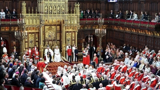 a view of the house of lords during the king's speech
