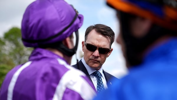 File photo dated 03-05-2026 of Aidan O'Brien (centre), who bids to further strengthen his vice-like grip on the Derby by firing a twin assault on the Al Basti Equiworld Dubai Dante Stakes at York on Thursday. Issue date: Wednesday May 13, 2026. PA Photo.