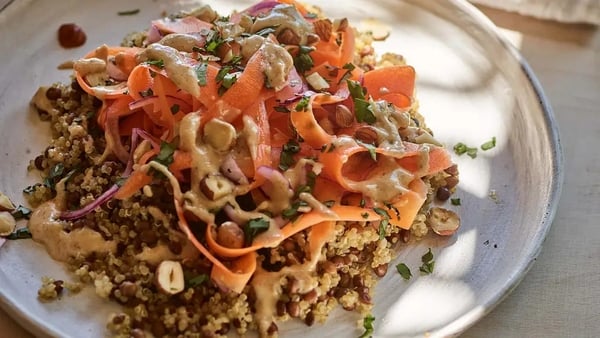Hugh Fearnley-Whittingstall’s ribboned carrot and quinoa salad