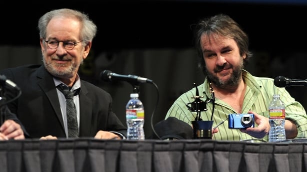 Peter Jackson (R) and Steven Spielberg promoting The Adventures Of Tintin in 2011