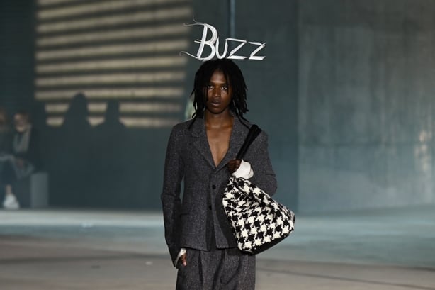 A model on the runway on the runway at the Dior 2027 Cruise Collection Show held at LACMA on May 13, 2026 in Los Angeles, California. (Photo by Gilbert Flores/WWD via Getty Images)