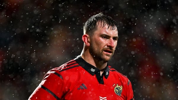 23 January 2026; Diarmuid Barron of Munster during the United Rugby Championship match between Munster and Dragons at Virgin Media Park in Cork. Photo by Tyler Miller/Sportsfile