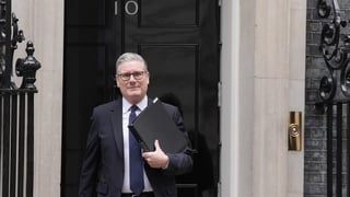 UK Prime Minister Keir Starmer walking out of 10 Downing Street