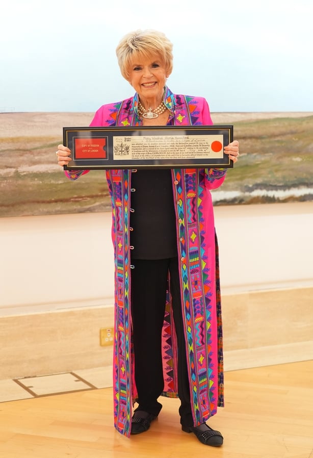 Gloria Hunniford after she received the Freedom of the City of London at Guildhall Art Gallery, in the City of London. Picture date: Thursday May 14, 2026. PA Photo. Photo credit should read: Yui Mok/PA Wire
