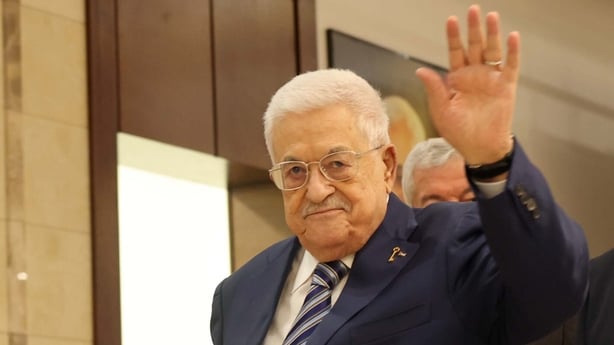 Palestinian President Mahmoud Abbas (C) attends the Fatah Congress in Ramallah, West Bank