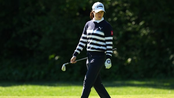 Leona Maguire of Ireland walks on the sixth green during the first round of the Kroger Queen City Championship