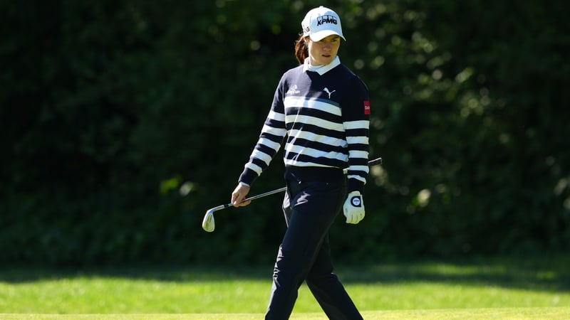 Leona Maguire of Ireland walks on the sixth green during the first round of the Kroger Queen City Championship