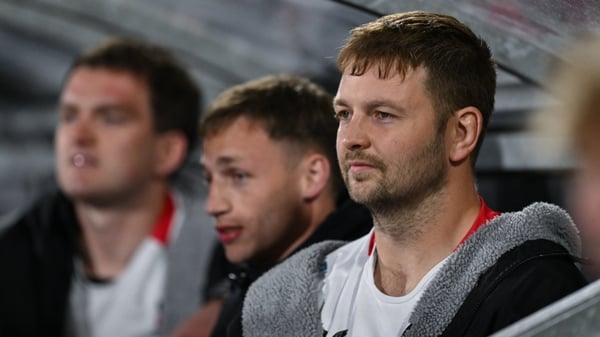 Iain Henderson watches on after being shown a red card against the DHL Stormers