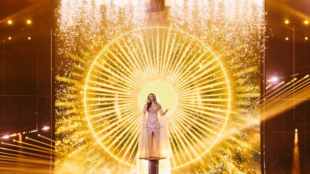 Delta Goodrem performing Eclipse for Australia during the Second Semi-Final of the Eurovision Song Contest at Wiener Stadthalle, Vienna 