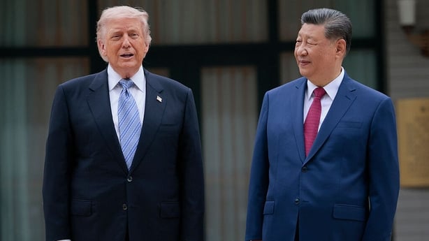 US President Donald Trump and Chinese President Xi Jinping at Zhongnanhai Garden in Beijing, China.