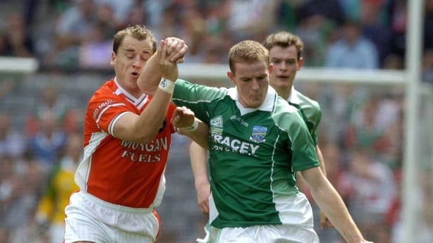 Tom Brewster, Fermanagh, in action against Armagh in 20024