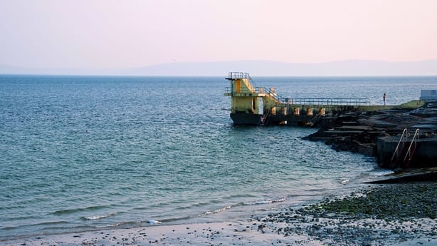 Sea at Black rock diving platform, Salthill, Galway, Ireland.