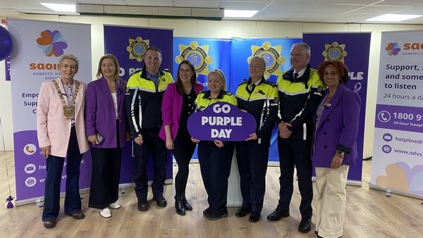 Gardaí seen launching the sixth annual Go Purple Day