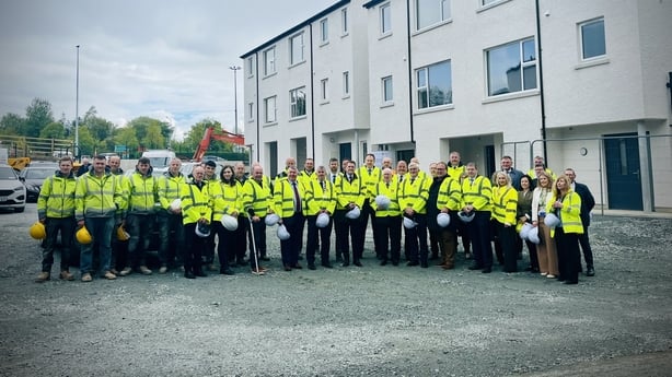 James Browne visiting housing projects under construction in Donegal