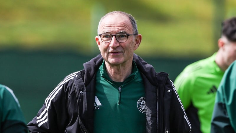 GLASGOW, SCOTLAND - MAY 15: Martin O'Neill (centre) during a Celtic training session at the Lennoxtown Training Centre, on May 15, 2026, in Glasgow, Scotland. (Photo by Craig Williamson/SNS Group via Getty Images)