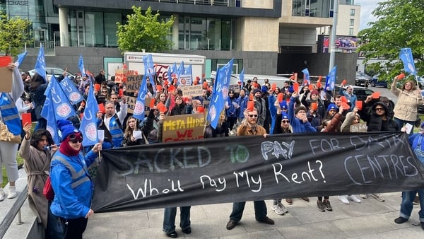 Striking workers at Covalen