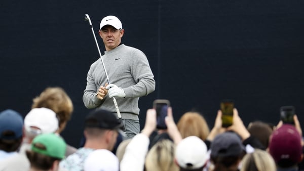 NEWTOWN, PENNSYLVANIA - MAY 15: Rory McIlroy of Northern Ireland looks on from the fifth tee during the second round of the PGA Championship at Aronimink Golf Club on May 15, 2026 in Newtown, Pennsylvania. (Photo by Jamie Squire/Getty Images)