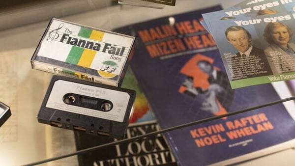15.05.2026.. Photo Shows : Fianna Fáil memorabilia from history at the Fianna Fáil Ard Fheis in the Royal Convention Center, Dublin. Photo: Sam Boal/Collins Photos