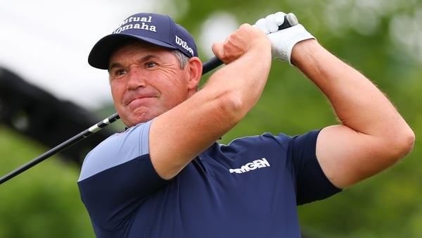 NEWTON SQUARE, PA - MAY 15: Padraig Harrington of Ireland tees off at the tenth tee during Round 2 of the 2026 PGA Championship on May 15, 2026 at Aronimink Golf Club in Newtown Square, Pennsylvania. (Photo by Rich Graessle/Icon Sportswire via Getty Image