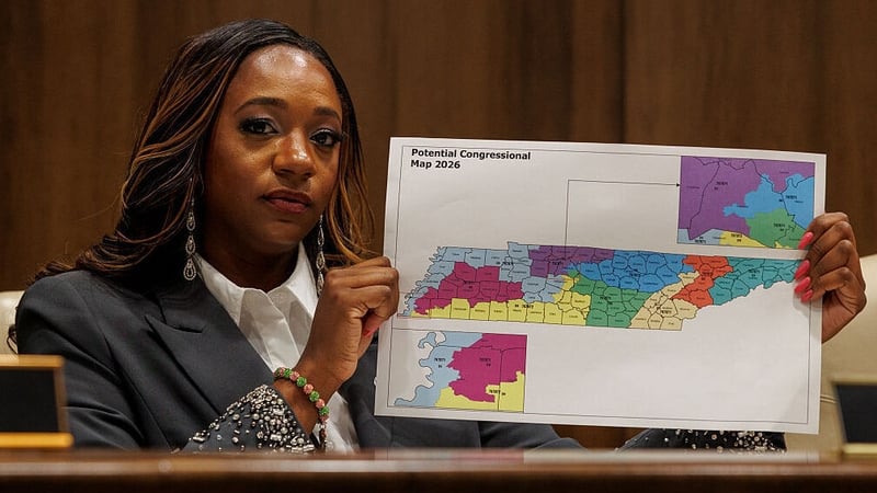 A woman holds up a map