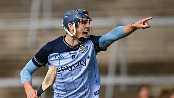 16 May 2026; Brian Hayes of Dublin celebrates scoring his side's third goal, in second half injury-time, during the Leinster GAA Senior Hurling Championship Round 4 match between Galway and Dublin at Pearse Stadium in Galway. Photo by Piaras Ó Mídheach/Sp