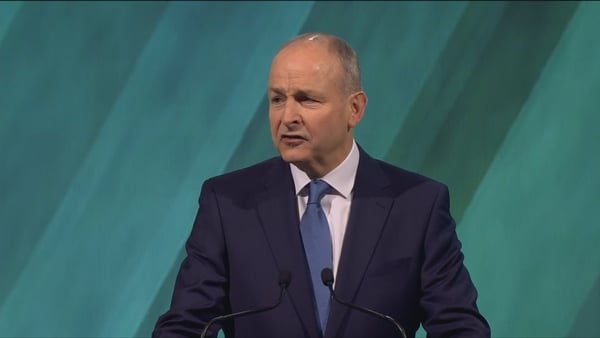 Taoiseach Micheál Martin speaking at the Fianna Fáil Ard Fheis