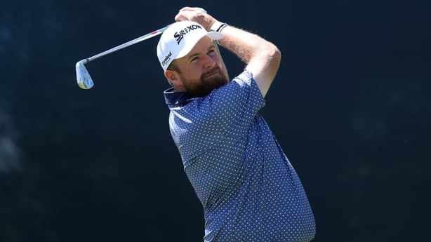 NEWTOWN, PENNSYLVANIA - MAY 16: Shane Lowry of Ireland hits a tee shot on the 14th hole during the third round of the PGA Championship at Aronimink Golf Club on May 16, 2026 in Newtown, Pennsylvania. (Photo by Andrew Redington/Getty Images)