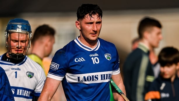 9 March 2025; Aaron Dunphy of Laois after his side's defeat in the Allianz Hurling League Division 1B match between Antrim and Laois at Corrigan Park in Belfast. Photo by Ramsey Cardy/Sportsfile