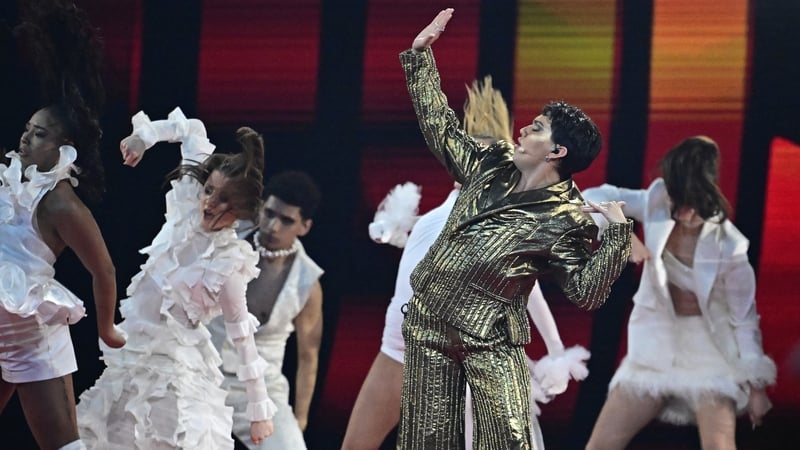 Austrian singer Johannes Pietsch aka JJ, winner of the 2025 Eurovision Song Contest (ESC) performs during the final of the Eurovision Song Contest 2026 (ESC) at Wiener Stadthalle in Vienna, Austria on 16 May, 2026. (Photo by Tobias SCHWARZ / AFP)