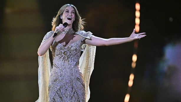 Australian singer Delta Goodrem, representing Australia with the song Eclipse, performs during the final of the Eurovision Song Contest 2026 (ESC) at Wiener Stadthalle in Vienna, Austria on 16 May, 2026. (Photo by Tobias Schwarz/AFP)