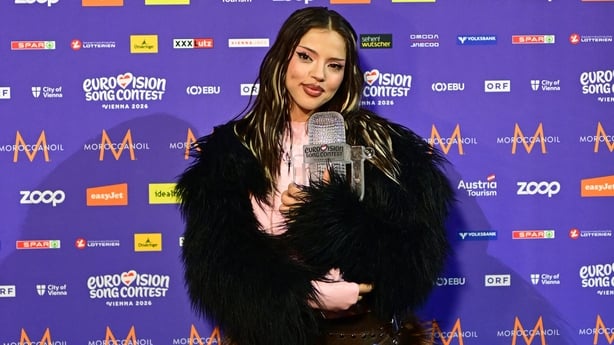 DARA representing Bulgaria with the song Bangaranga and winner of the Eurovision Song Contest, at the press conference after the Grand Final of the 70th Eurovision Song Contest at Wiener Stadthalle on 17 May, 2026 in Vienna, Austria. (Photo by Christian Bruna/Getty Images)