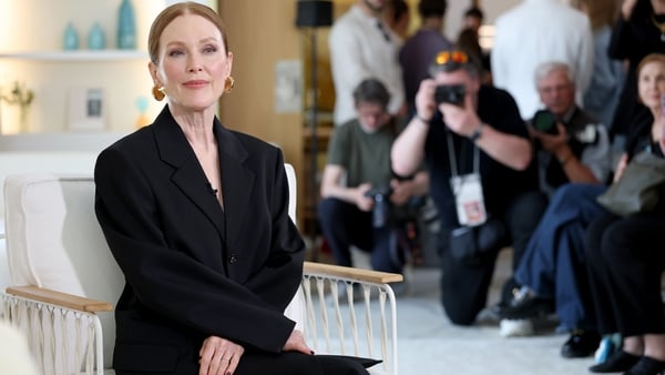 Julianne Moore poses during the Kering Women in Motion: Julianne Moore photocall at the 79th annual Cannes Film Festival at Carlton Hotel on 16 May, 2026 in Cannes, France. (Photo by Andreas Rentz/Getty Images)