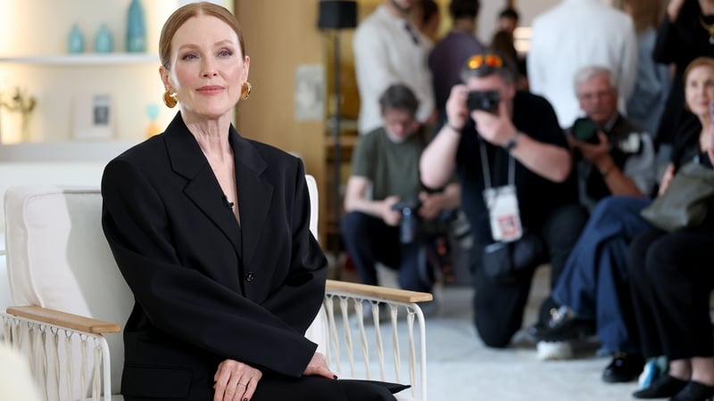 Julianne Moore poses during the Kering Women in Motion: Julianne Moore photocall at the 79th annual Cannes Film Festival at Carlton Hotel on 16 May, 2026 in Cannes, France. (Photo by Andreas Rentz/Getty Images)
