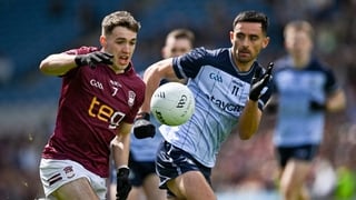 17 May 2026; Matthew Whittaker of Westmeath in action against Niall Scully of Dublin during the Leinster GAA Football Senior Championship final match between Dublin and Westmeath at Croke Park in Dublin. Photo by Ray McManus/Sportsfile