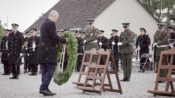 Taoiseach getting ready to lay a wreath